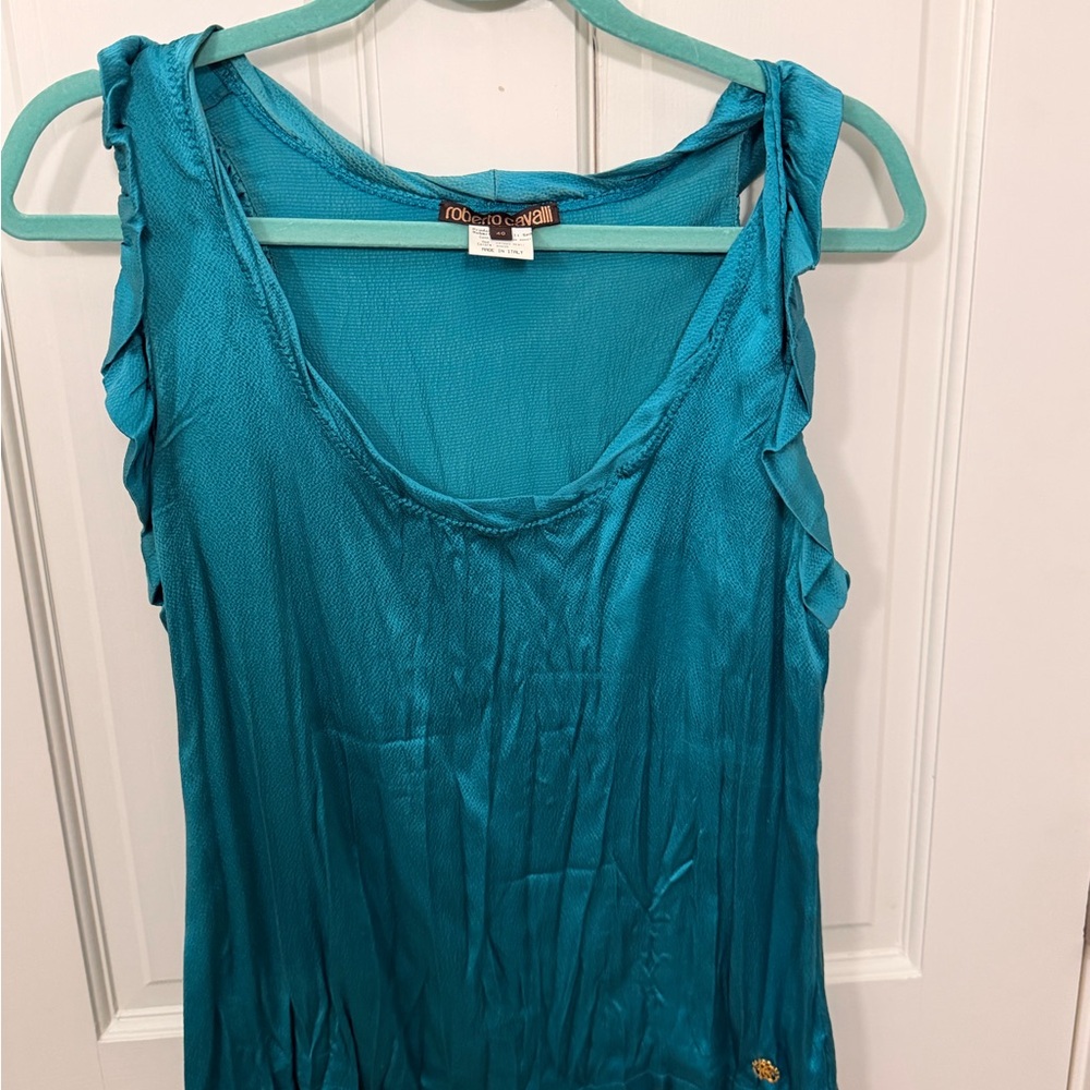 Roberto Cavalli Turquoise Tank Top